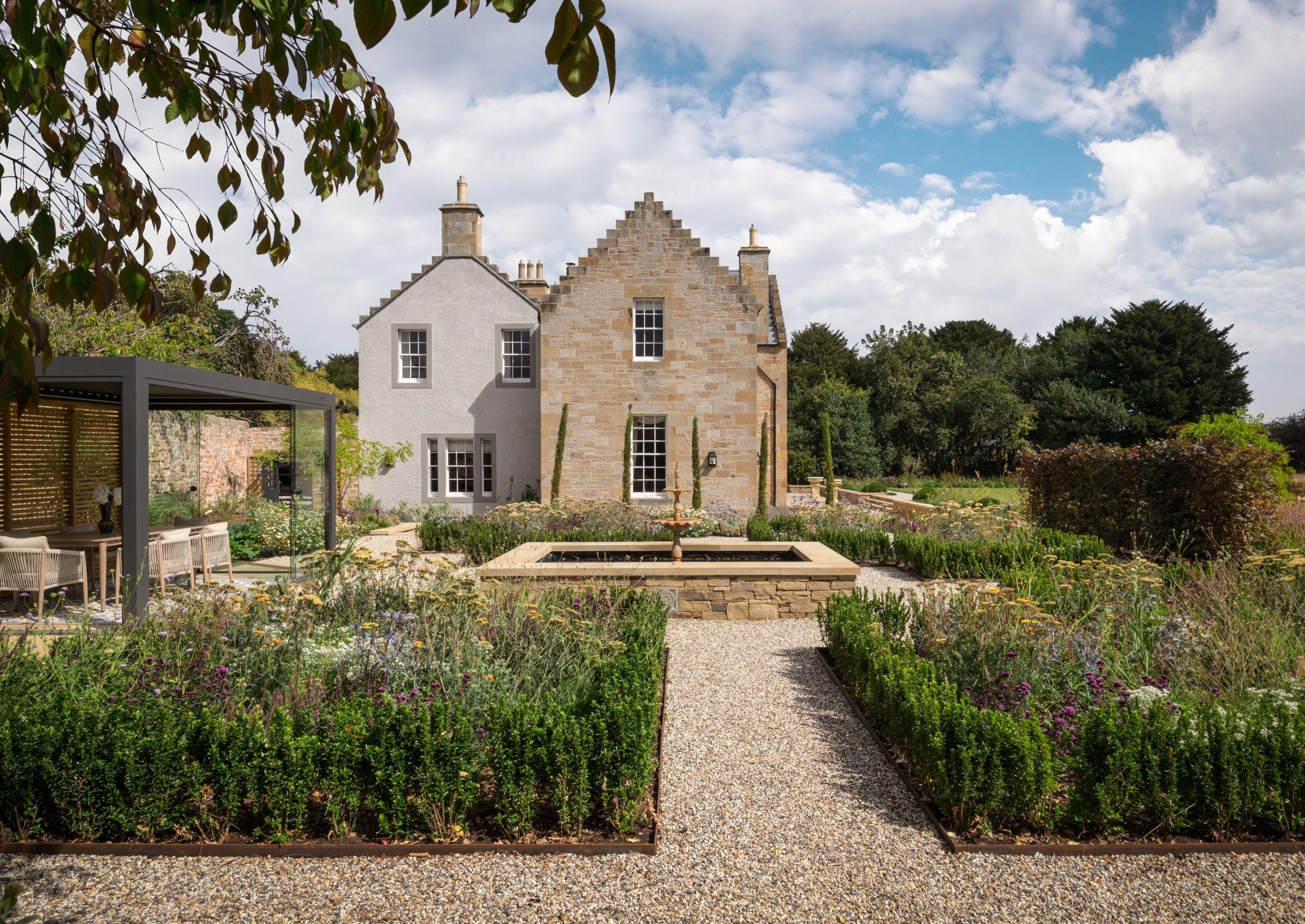Exterior view of a Scottish country house